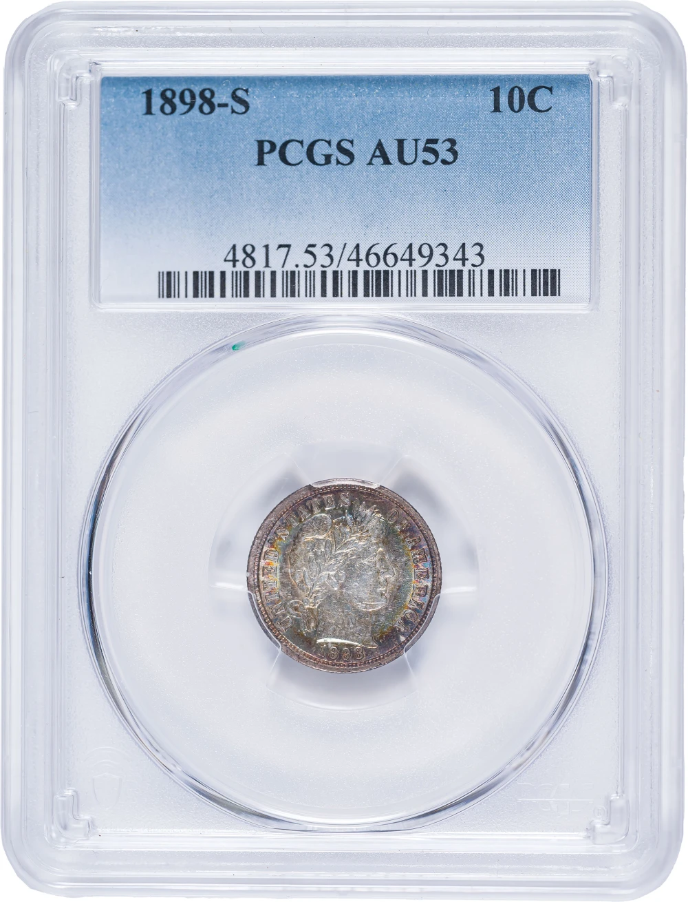 PCGS AU-53 1898-S Barber Dime