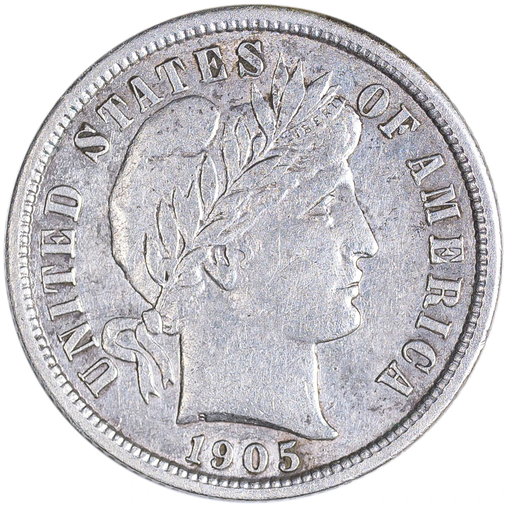 EF-45 1905-S/S Barber Dime
