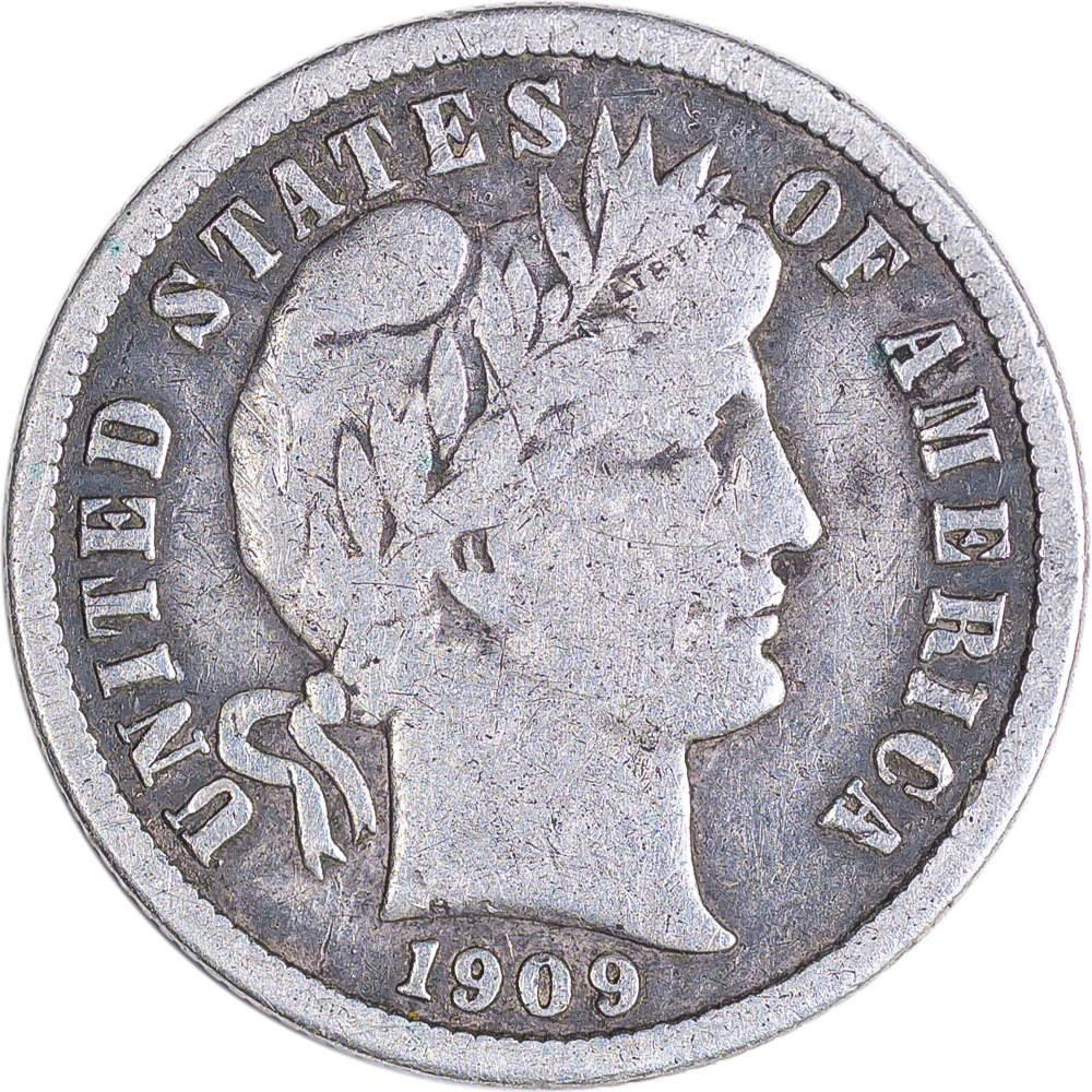 F-12 1909-S Barber Dime