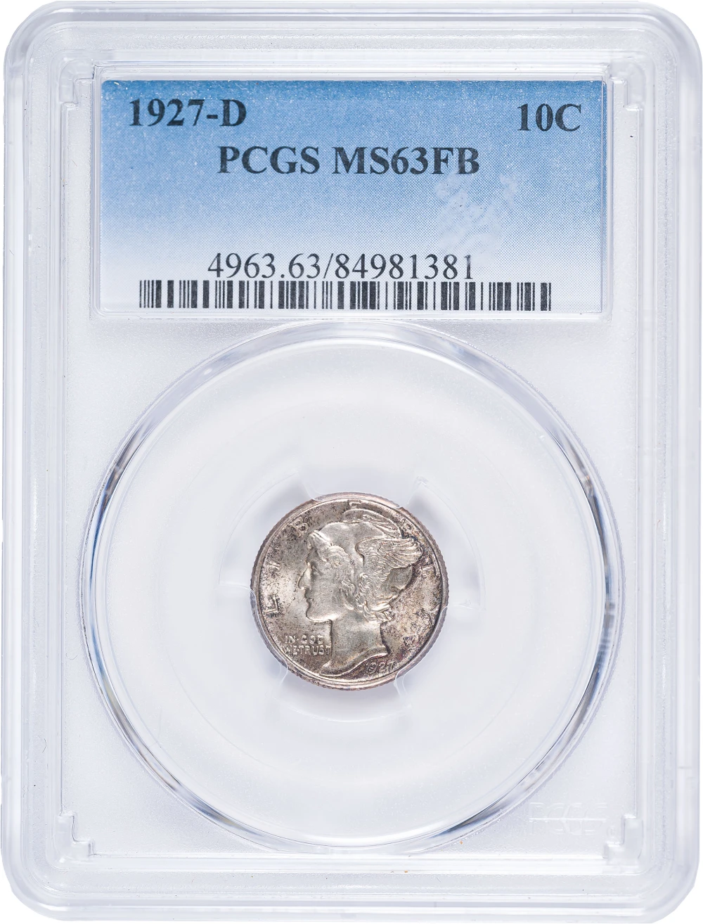 PCGS MS-63 FB 1927-D Mercury Dime