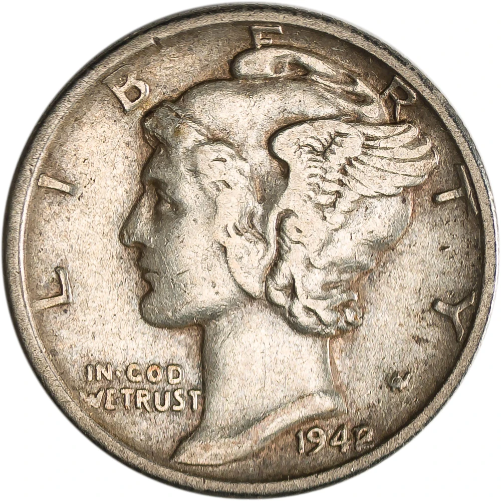 VF-30 or Finer 1942/1 Mercury Dime