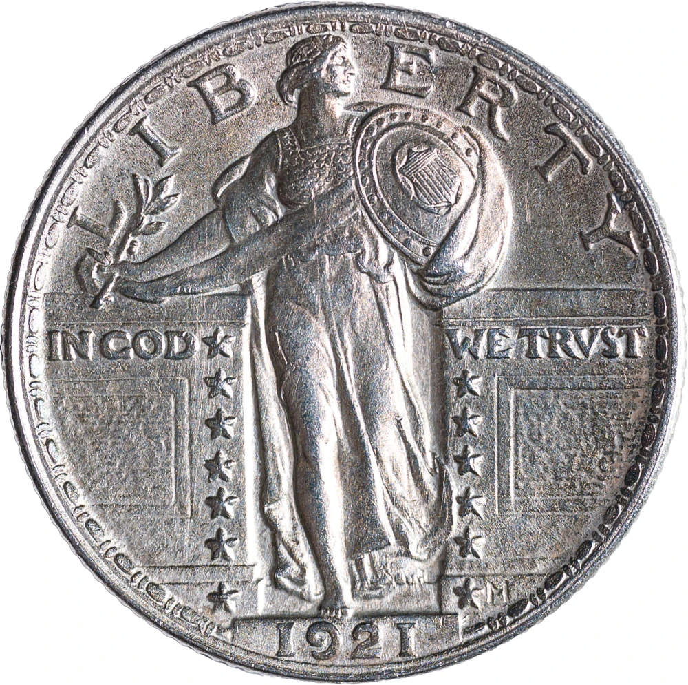 Unc Details 1921 FH Quarter
