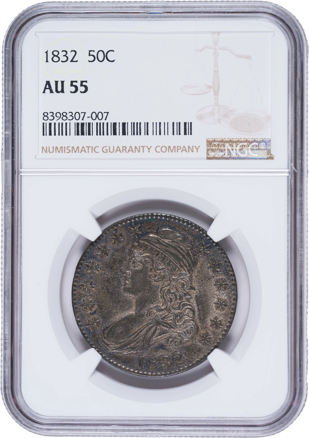 NGC AU-55 1832 Bust Half Dollar