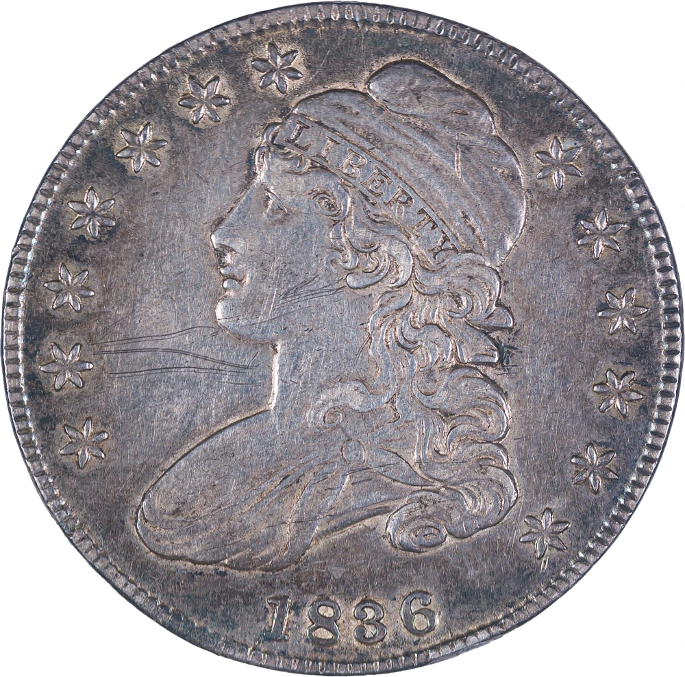 AU-50 Details 1836 Bust Half Dollar