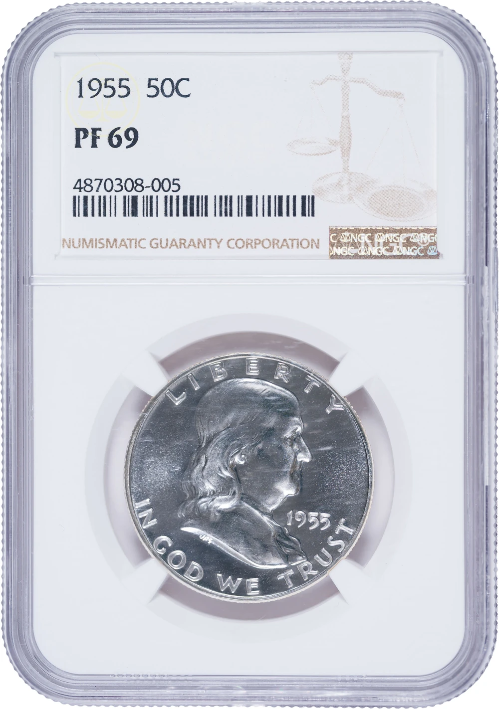 NGC Proof-69 1955 Franklin Half Dollar