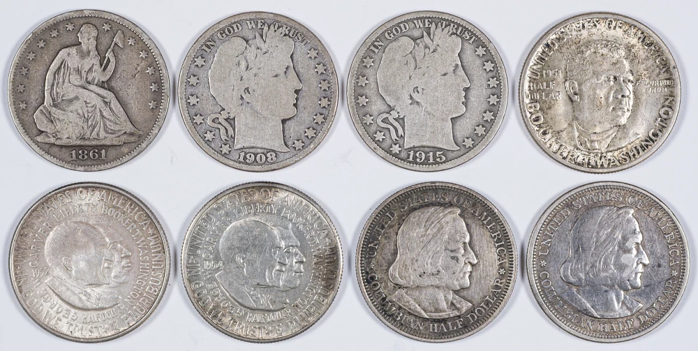 8 Piece Silver Half Dollar Lot