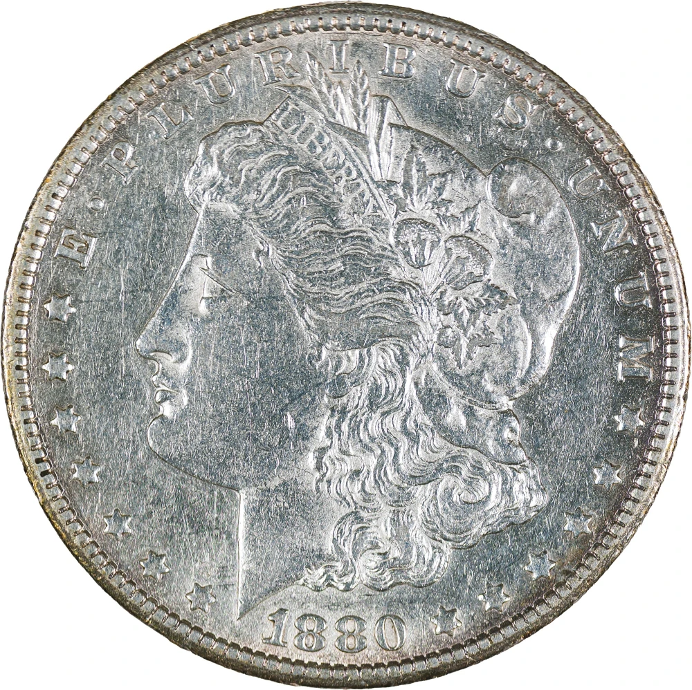 AU-50+ 1880-CC Morgan Dollar