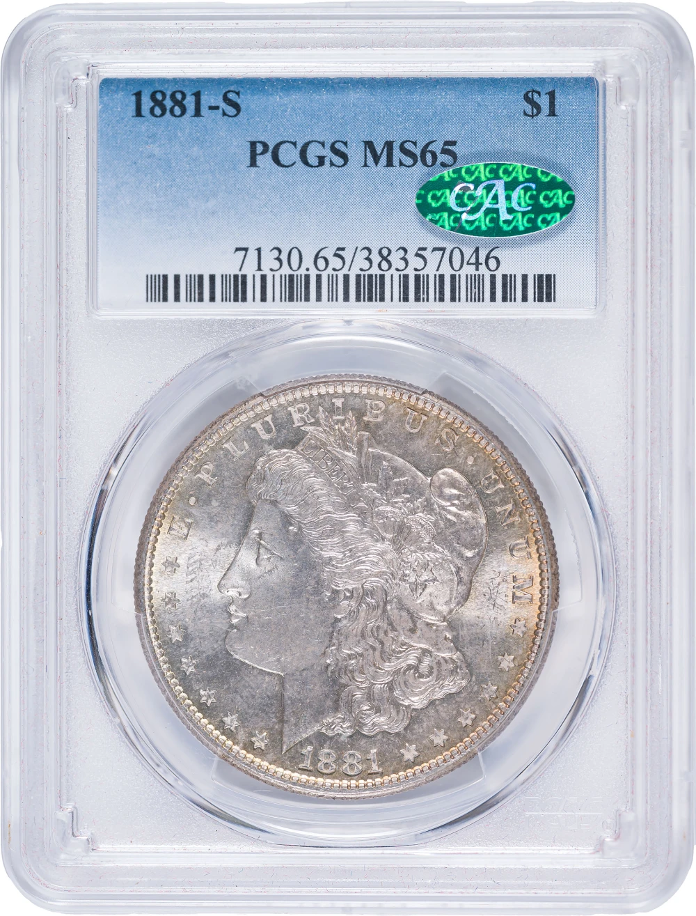 PCGS MS-65 CAC 1881-S Morgan Dollar