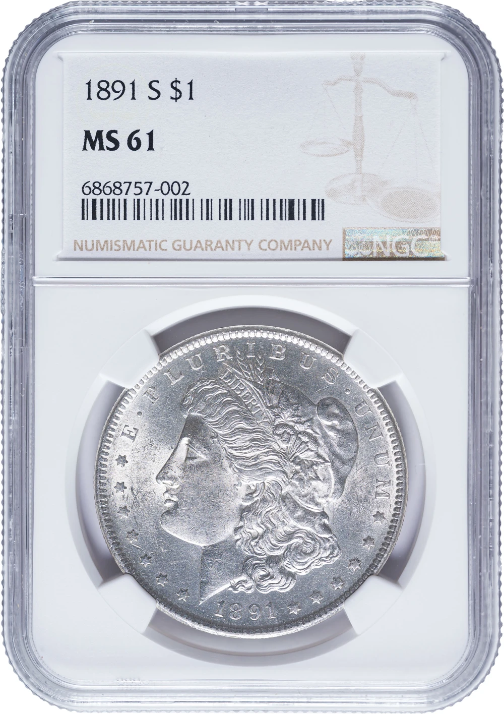 NGC MS-61 1891-S Morgan Dollar