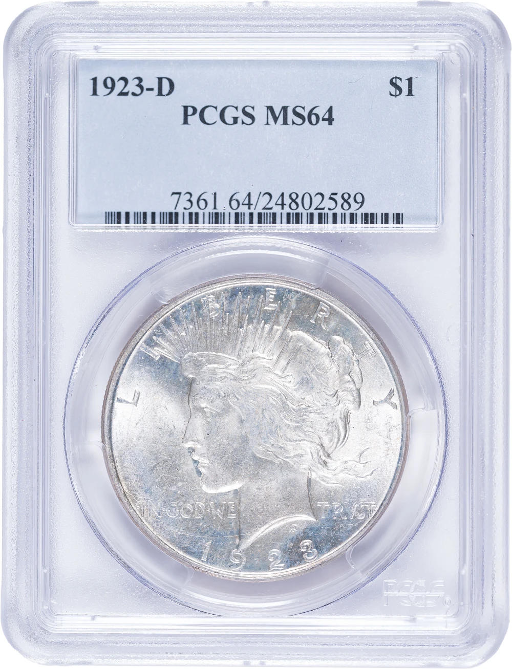 PCGS MS-64 1923-D Peace Dollar