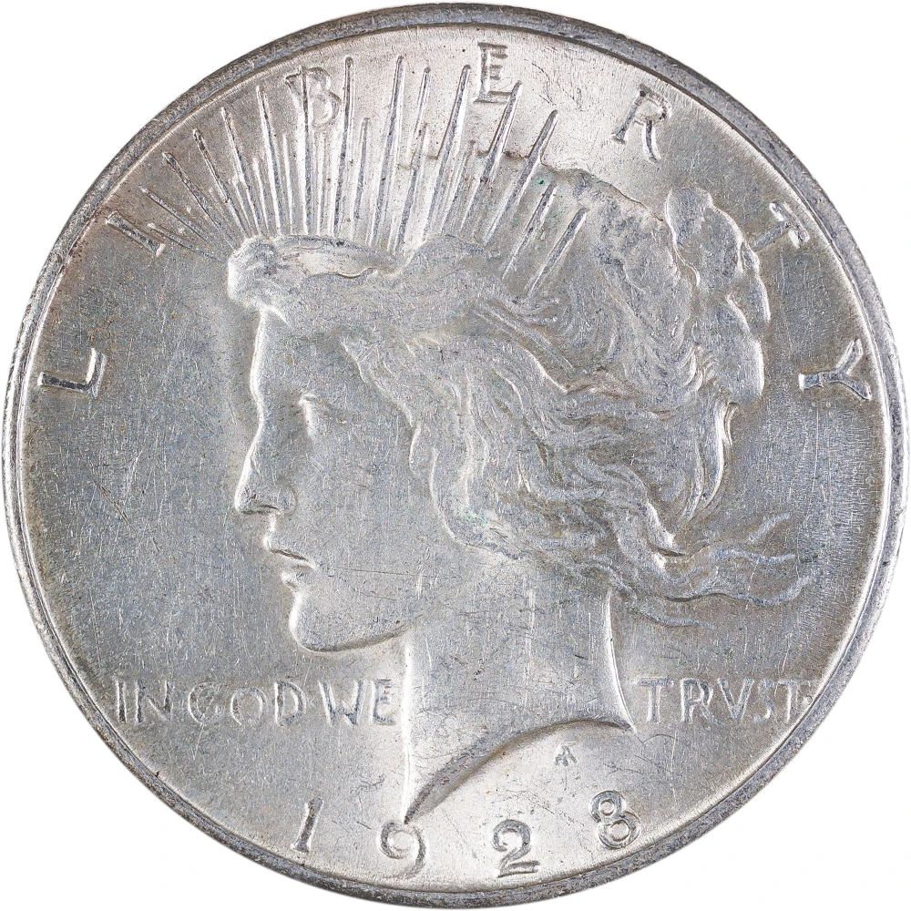 Choice AU-55 1928-S Peace Dollar