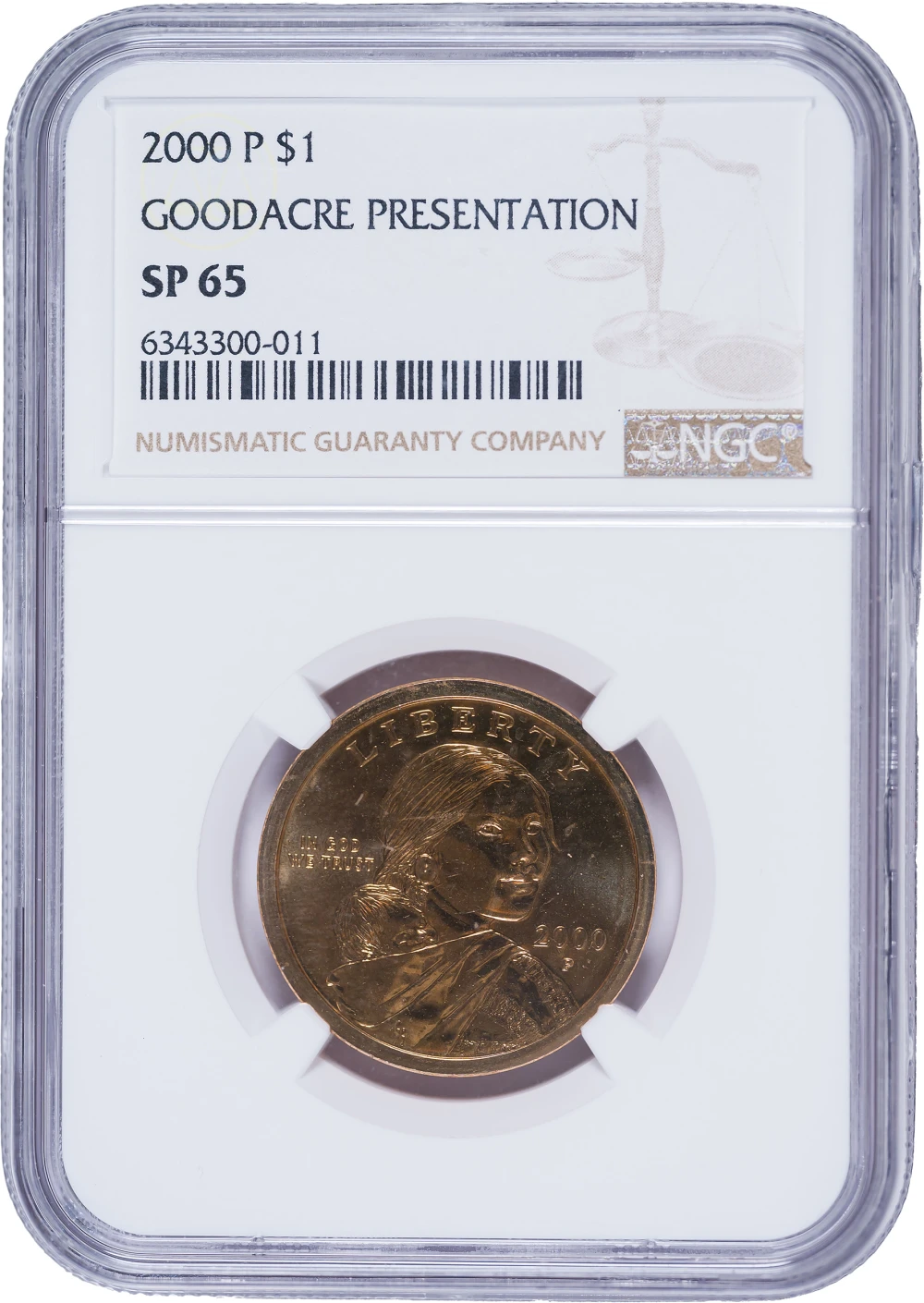NGC Specimen-65 2000-P Sacagawea Dollar