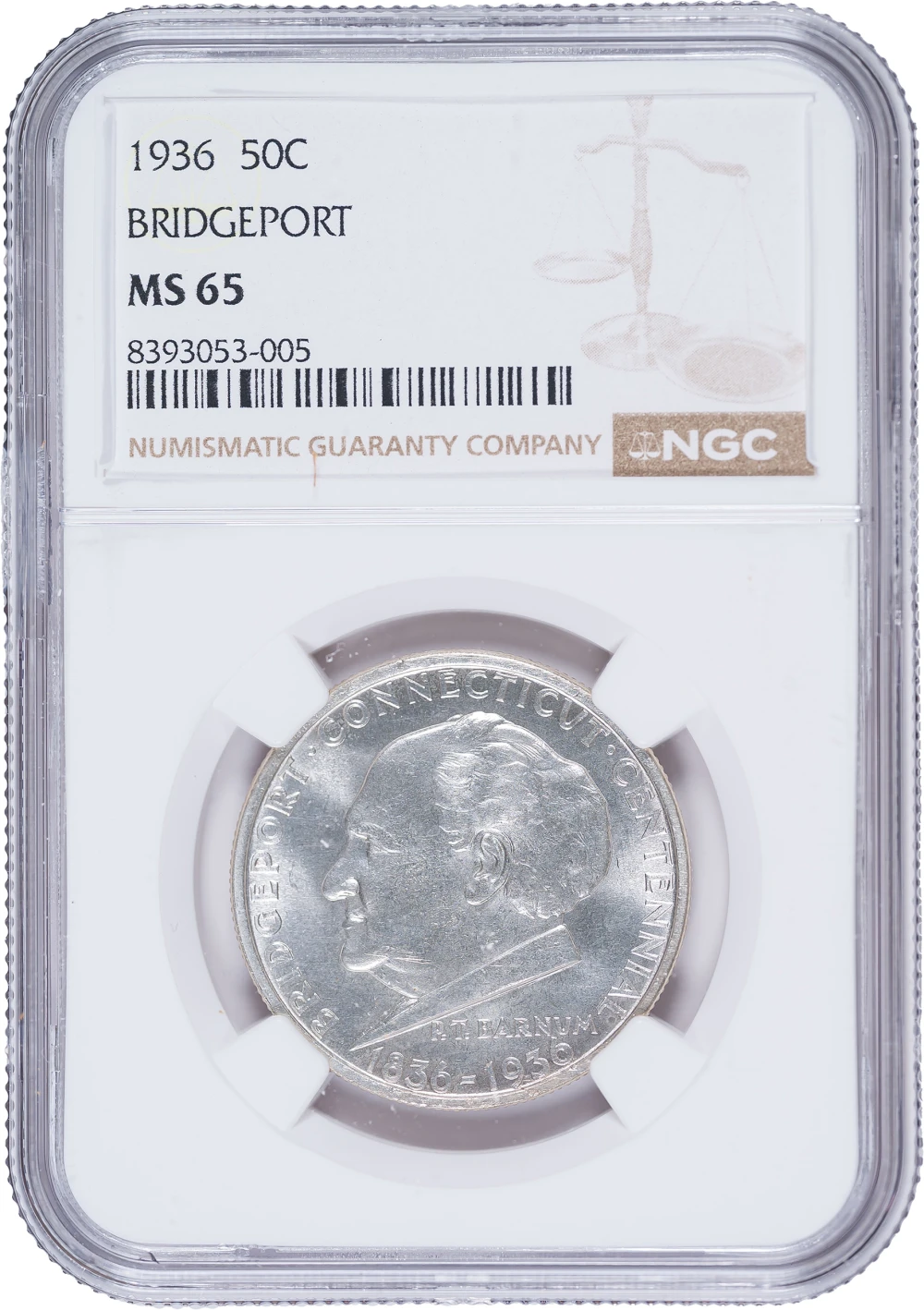 NGC MS-65 1936 Bridgeport Half Dollar