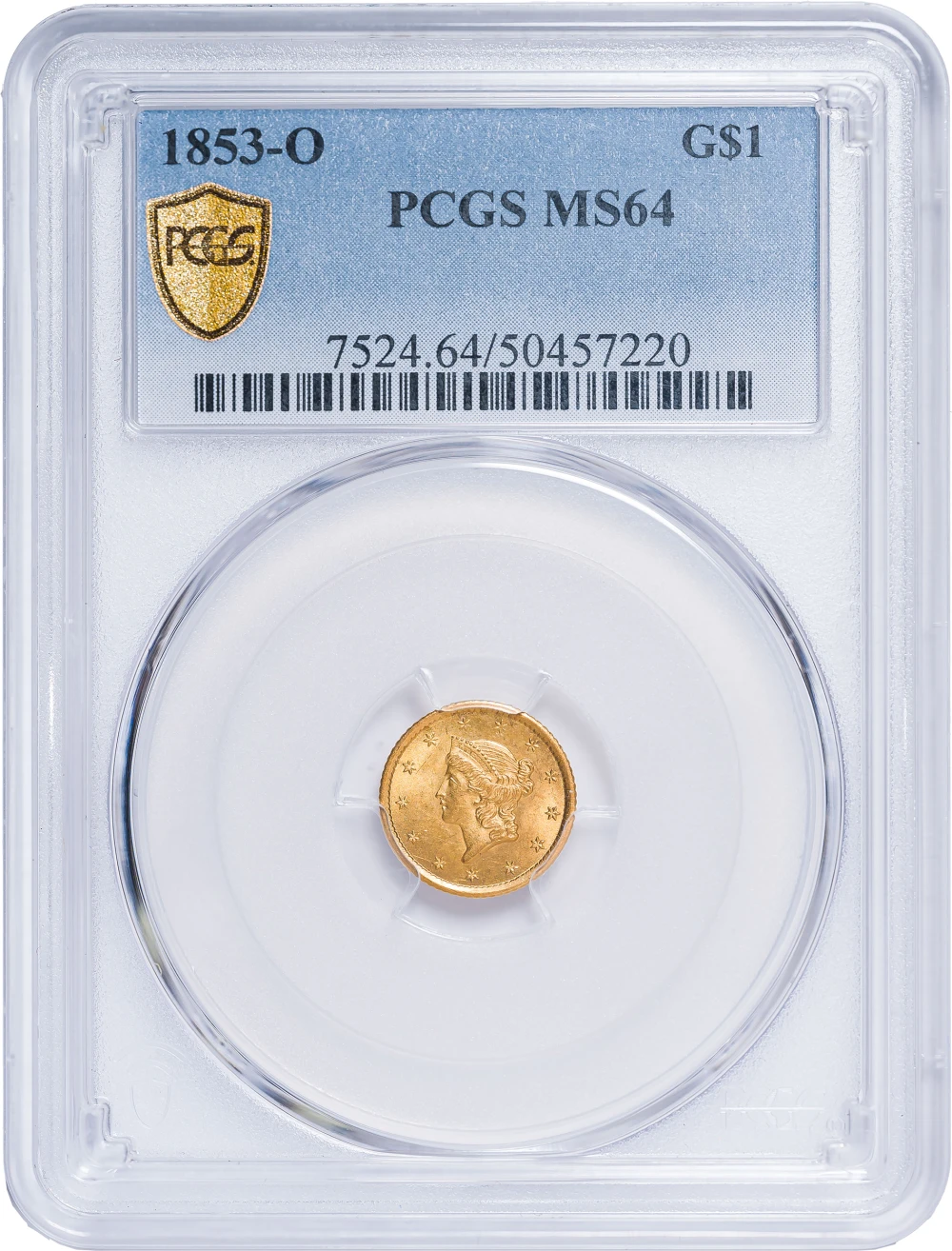 PCGS MS-64 1853-O Gold Dollar