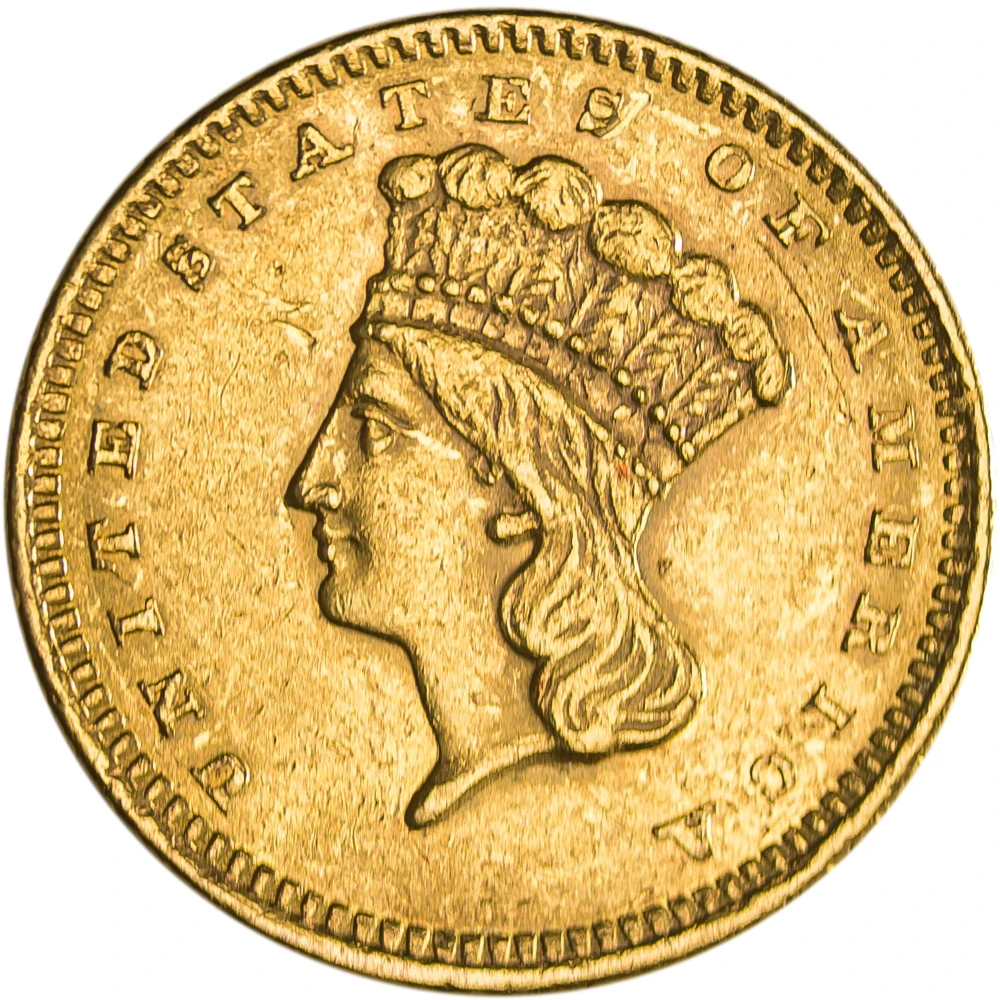 AU Details 1861 Gold Dollar