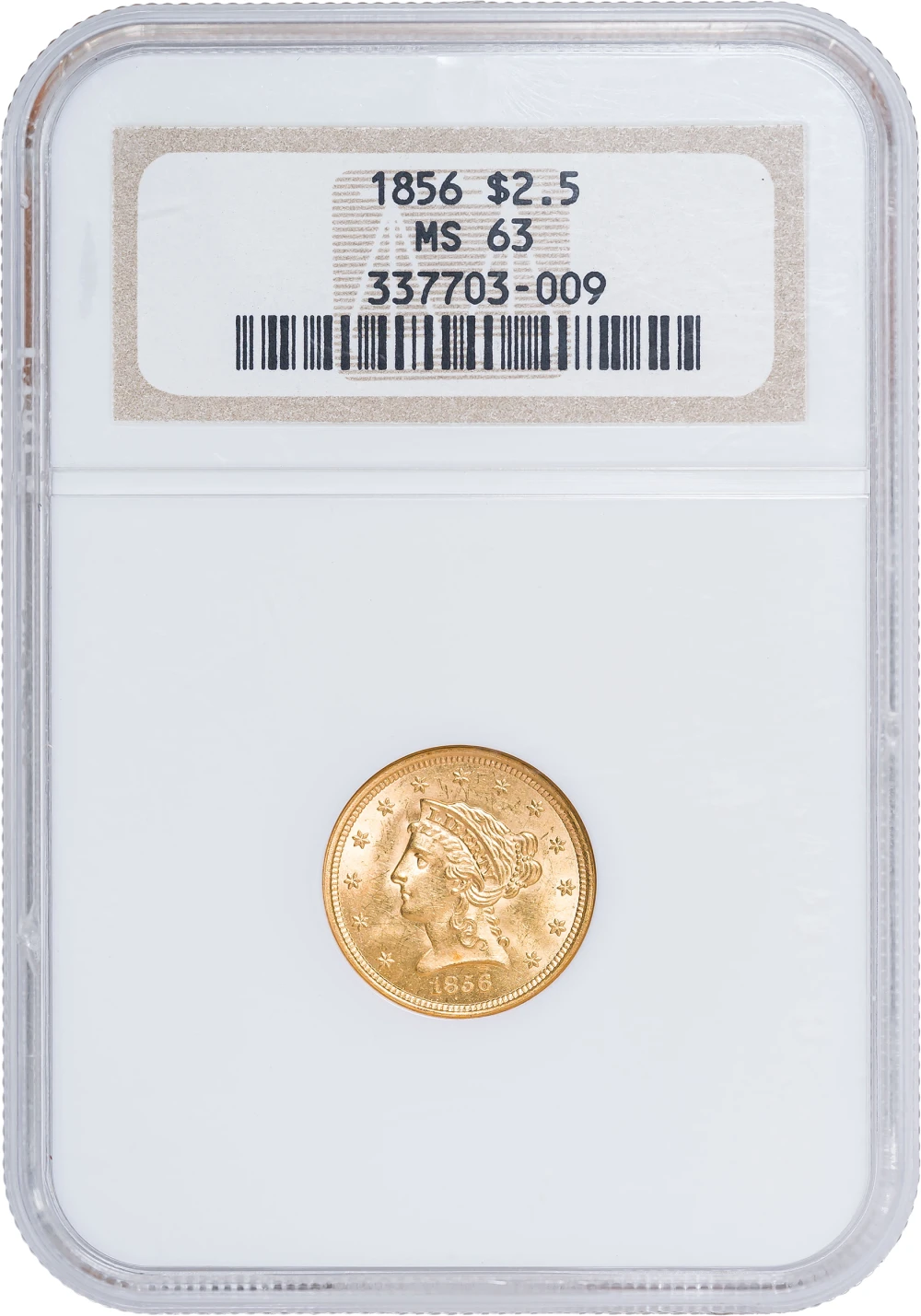 NGC MS-63 1856 $2.50 Gold Liberty