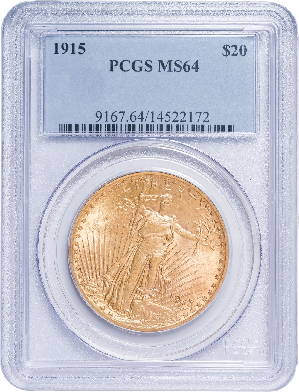 PCGS MS-64 1915 $20 Gold St.Gaudens