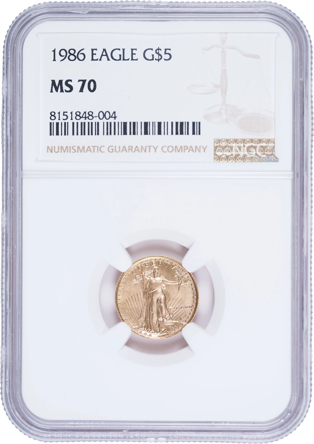 NGC MS-70 1986 $5 Gold American Eagle