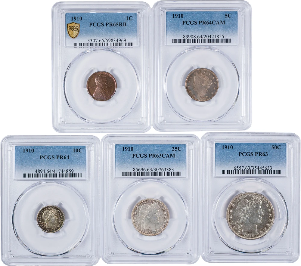 PCGS-Certified Five-Piece 1910 Proof Set 