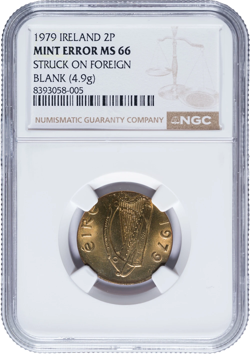 Ireland. NGC MS-66 1979 Two pence Error