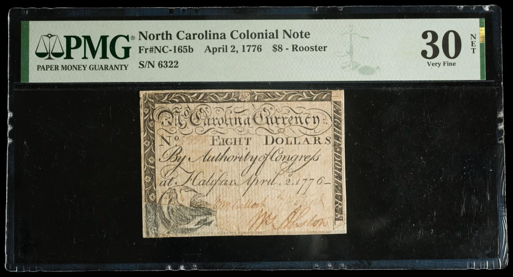 Georgia. April 2, 1776 Eight Dollars Note