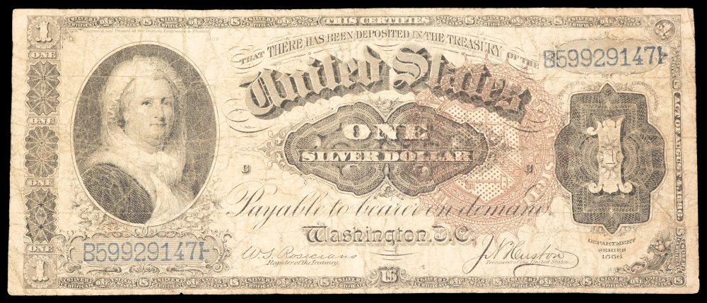 Fine 1886 $1 Silver Dollar Note