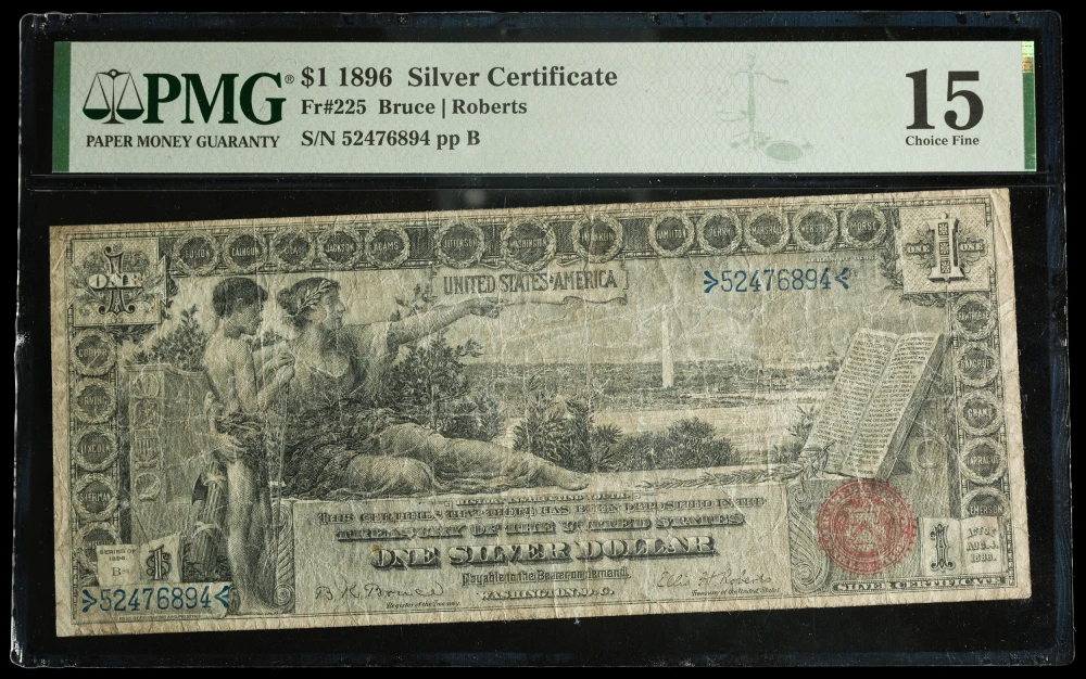 PMG Fine-15 Series 1896 $1 Educational Note