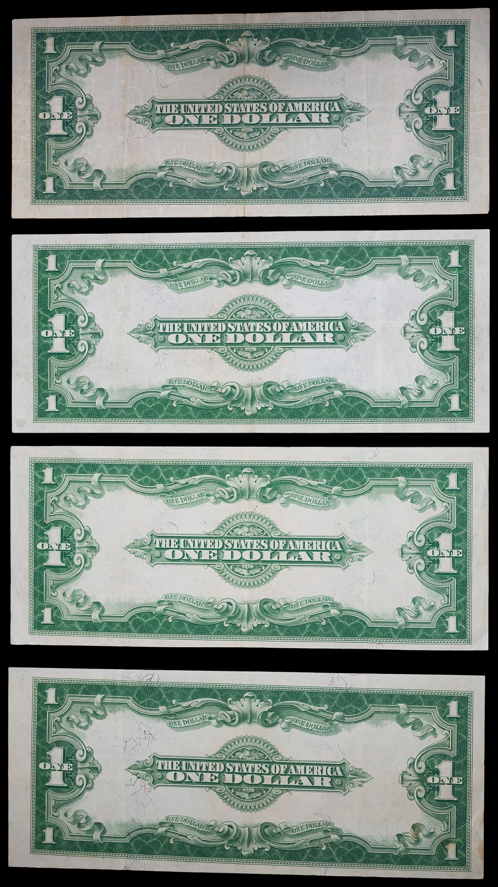 4 PCS VF-EF+ 1923 $1 Silver Certificates
