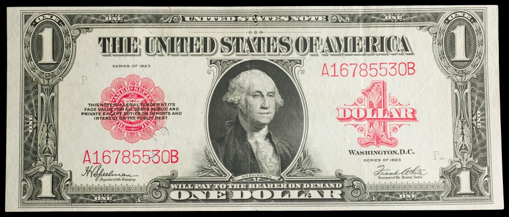 EF-AU Series 1923 $1 United States Note