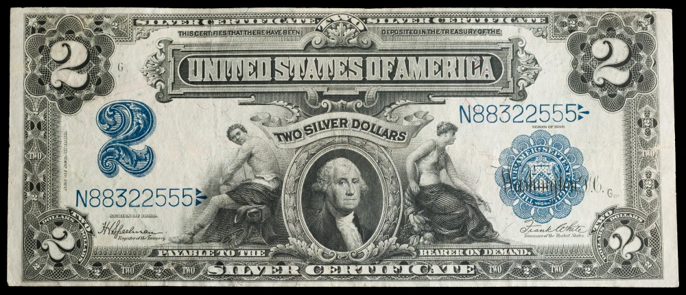 VF to EF Series 1899 $2 Silver Certificate