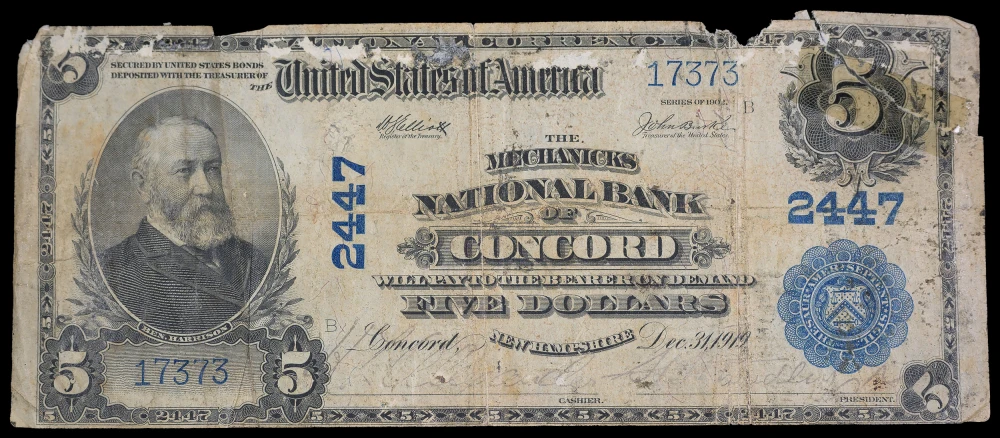 New Hampshire. Good Details Series 1902 $5