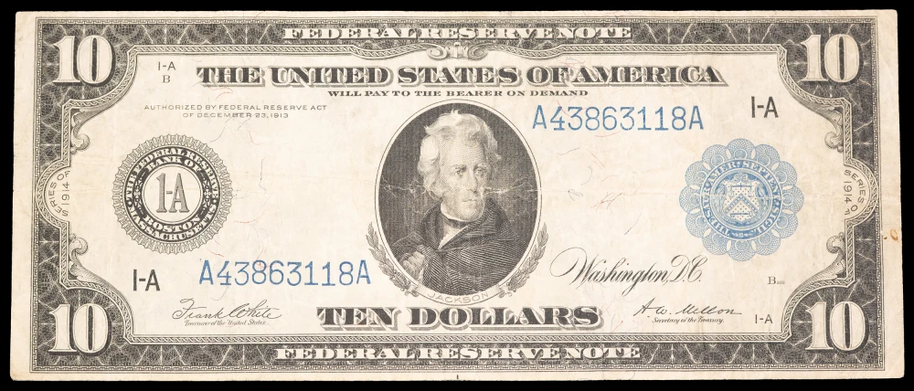VF Series 1914 $10 FRN