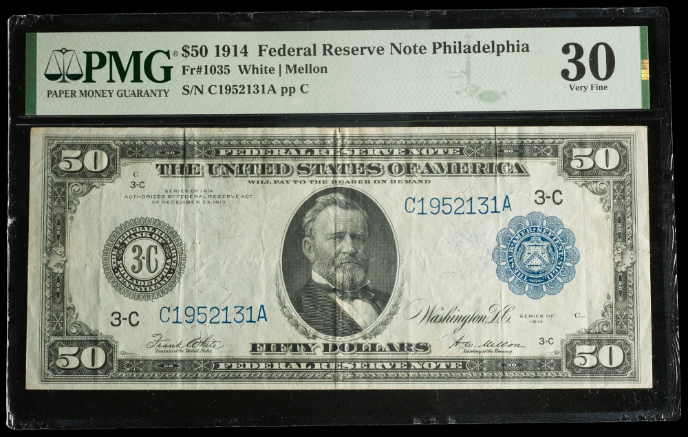 PMG VF-30 Series 1914 $50 FRN