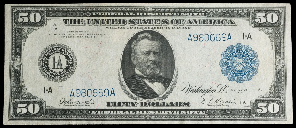 EF+ Series 1914 $50 Federal Reserve Note
