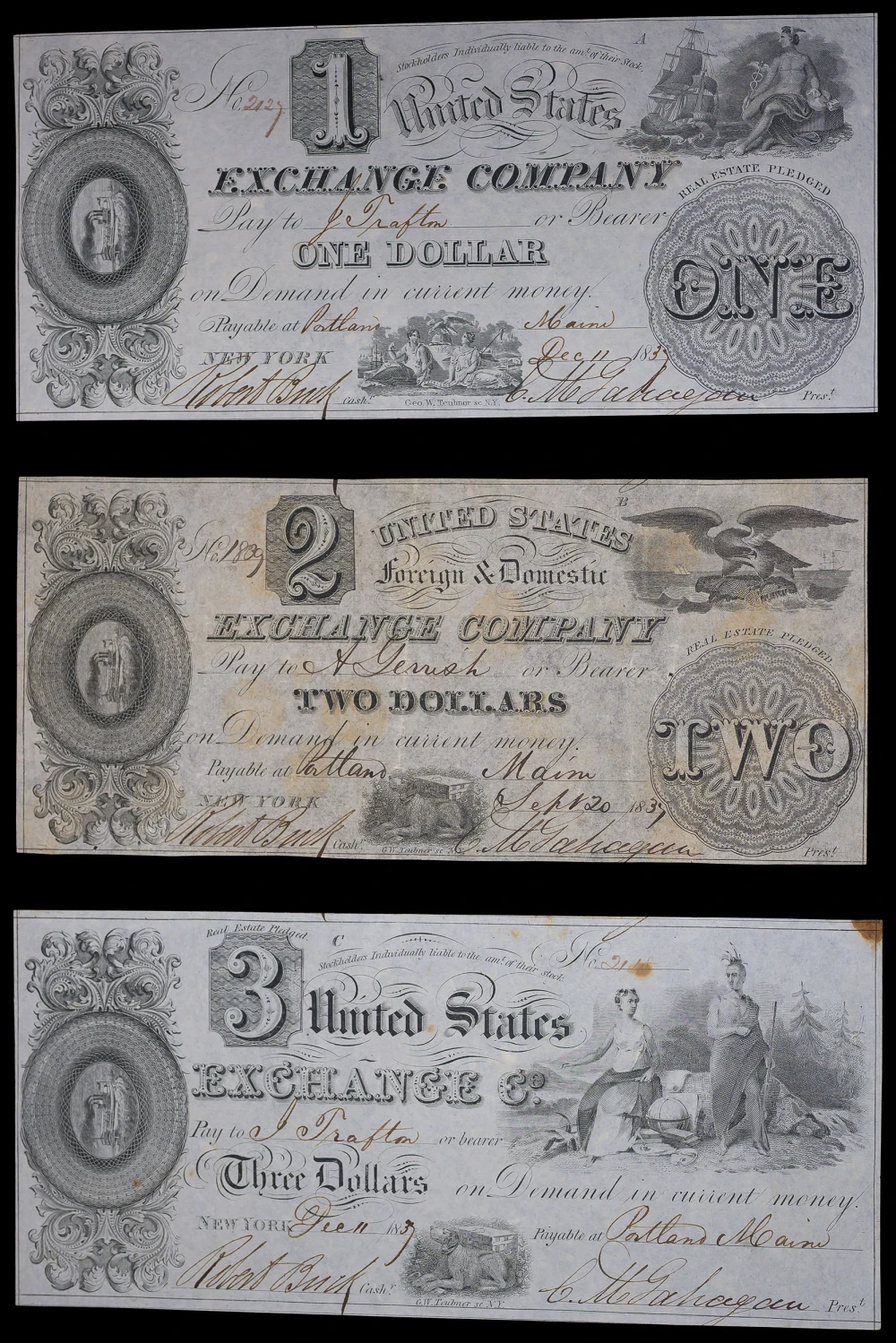 Maine. AU Obsolete Denomination Threesome