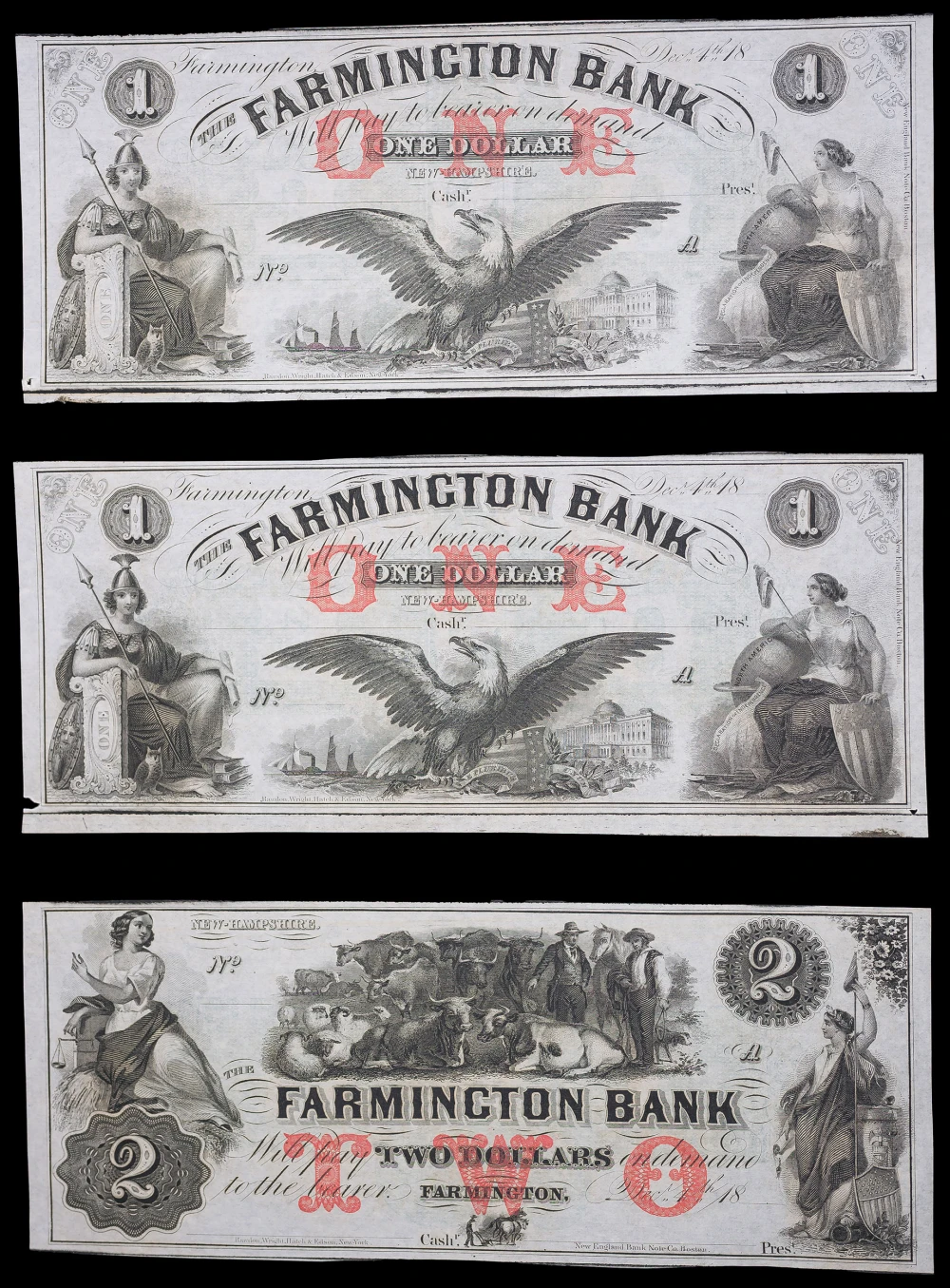 New Hampshire. Farmington. Obsolete Note Trio