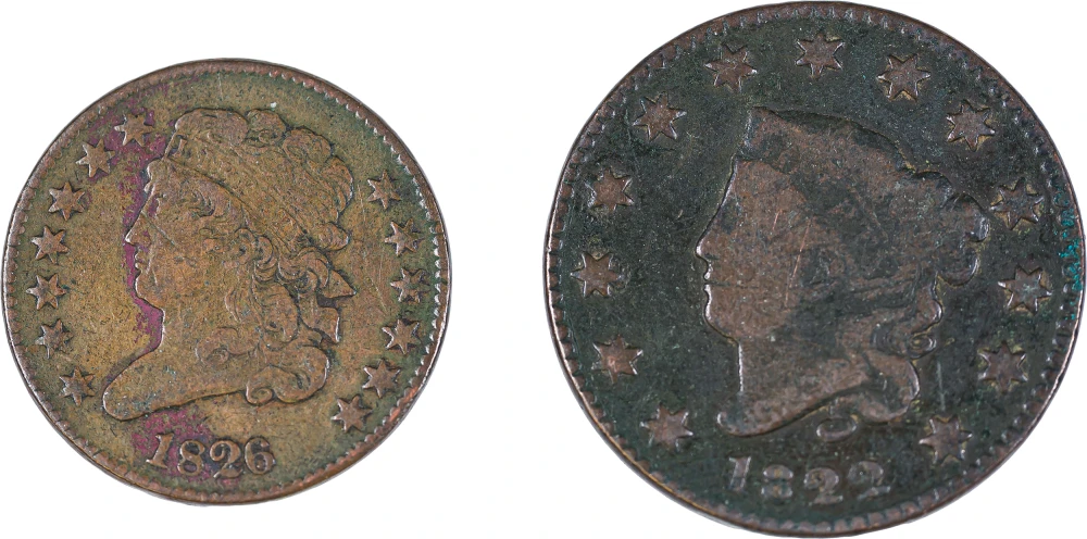 Fine-12 Half Cent and Large Cent Pairing