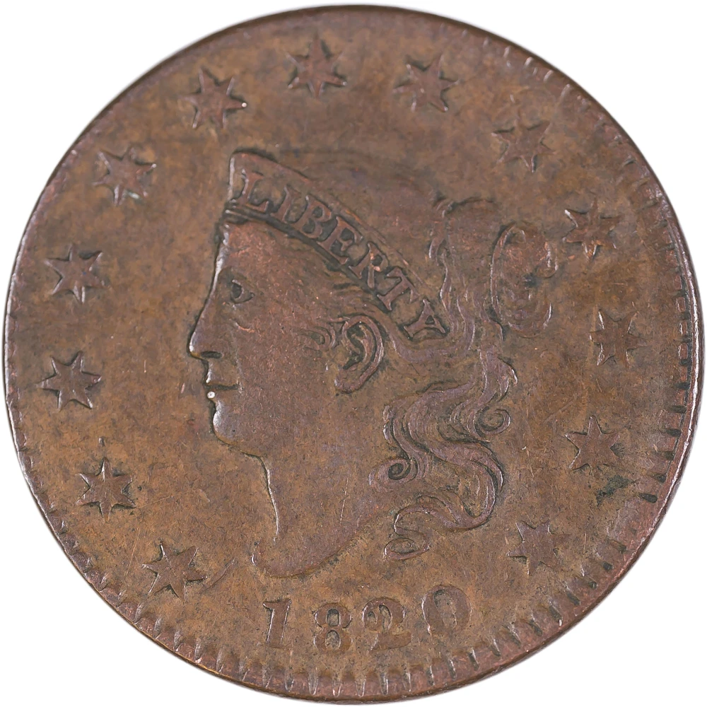 EF-40 1820/19 Overdate Cent