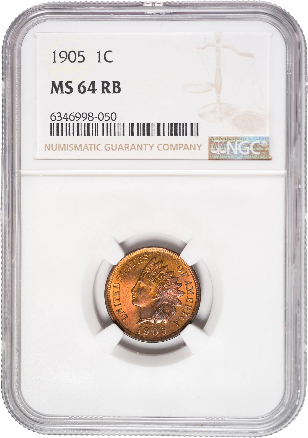 NGC MS-64 RB 1905 Indian Cent