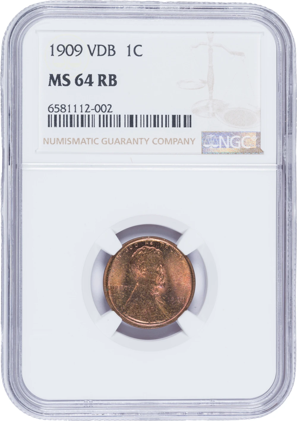 NGC MS-64 RB 1909-VDB Lincoln Cent