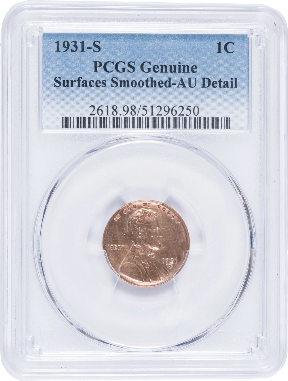 PCGS AU Details 1931-S Lincoln Cent