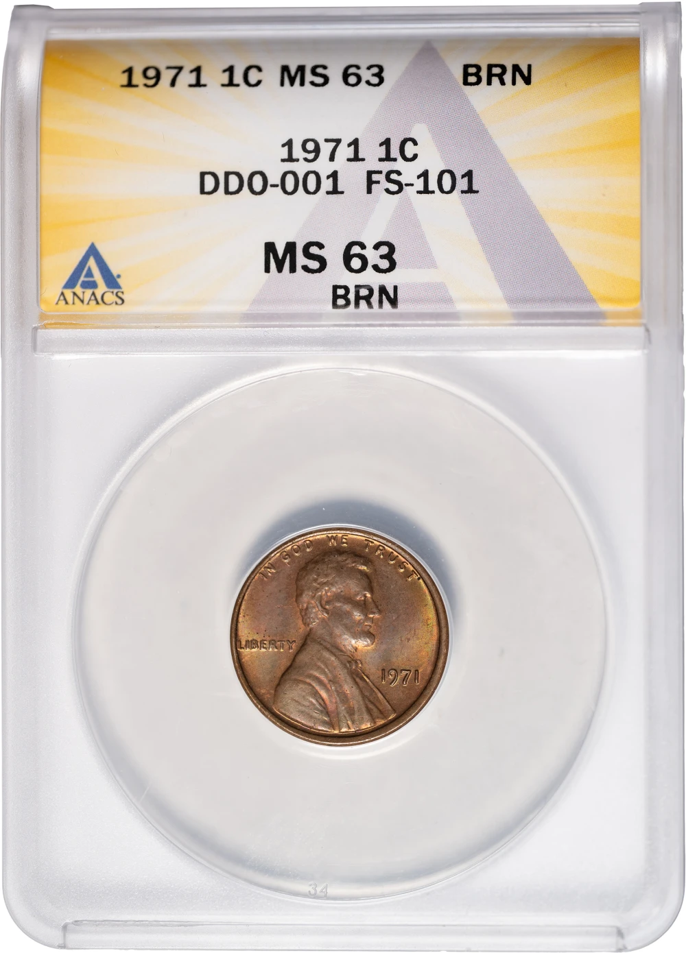 ANACS-Certified 1971 DDO Lincoln Cent Duo