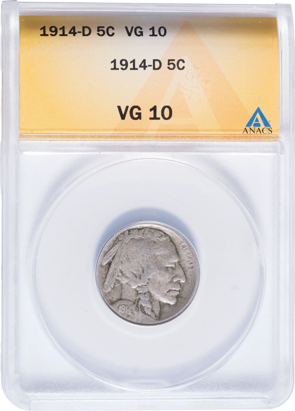 ANACS VG-10 1914-D Buffalo Nickel
