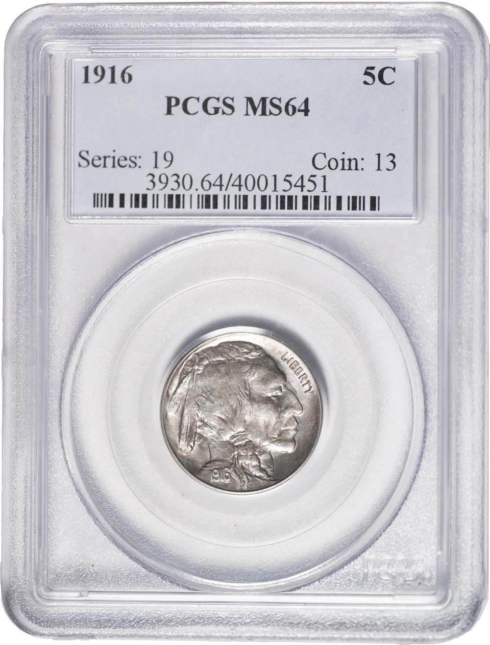 PCGS MS-64 1916 Buffalo Nickel