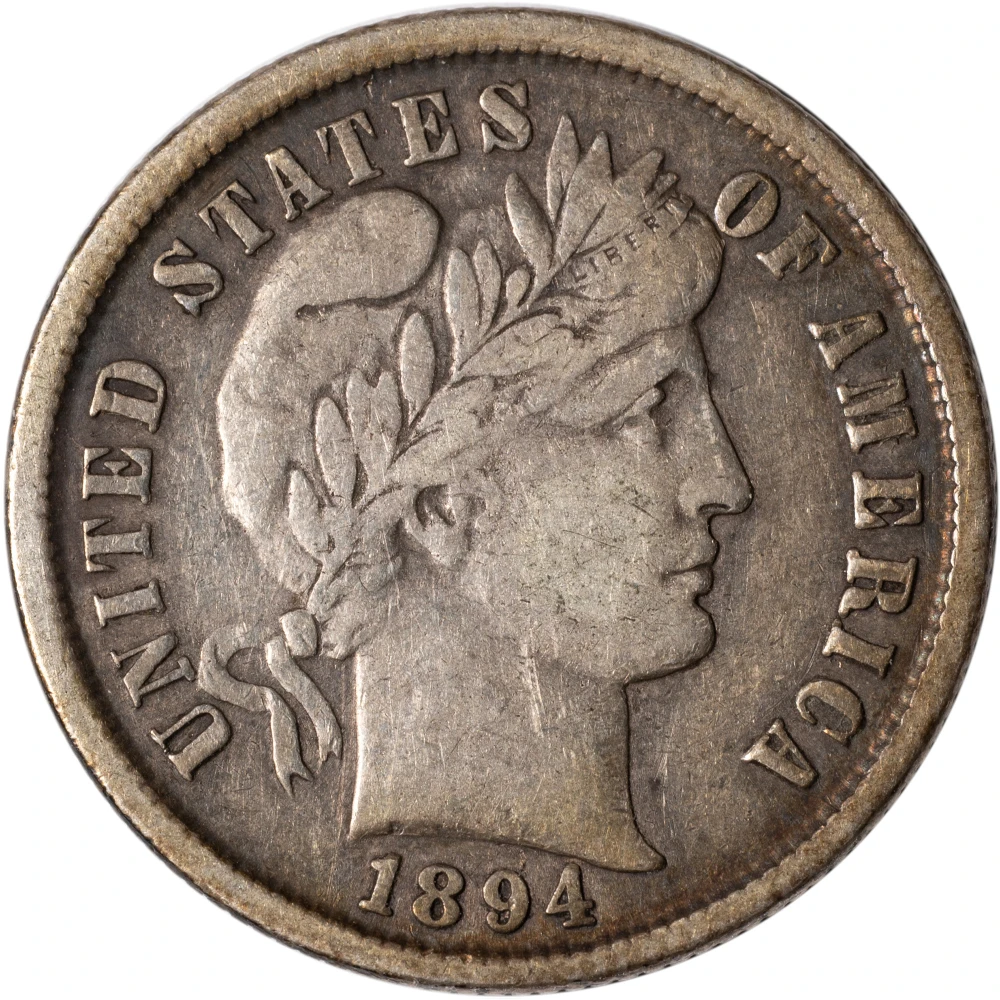 VF-20 1894 Barber Dime
