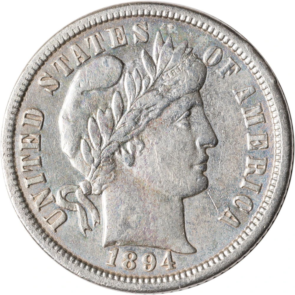 EF-40 Details 1894-O Barber Dime