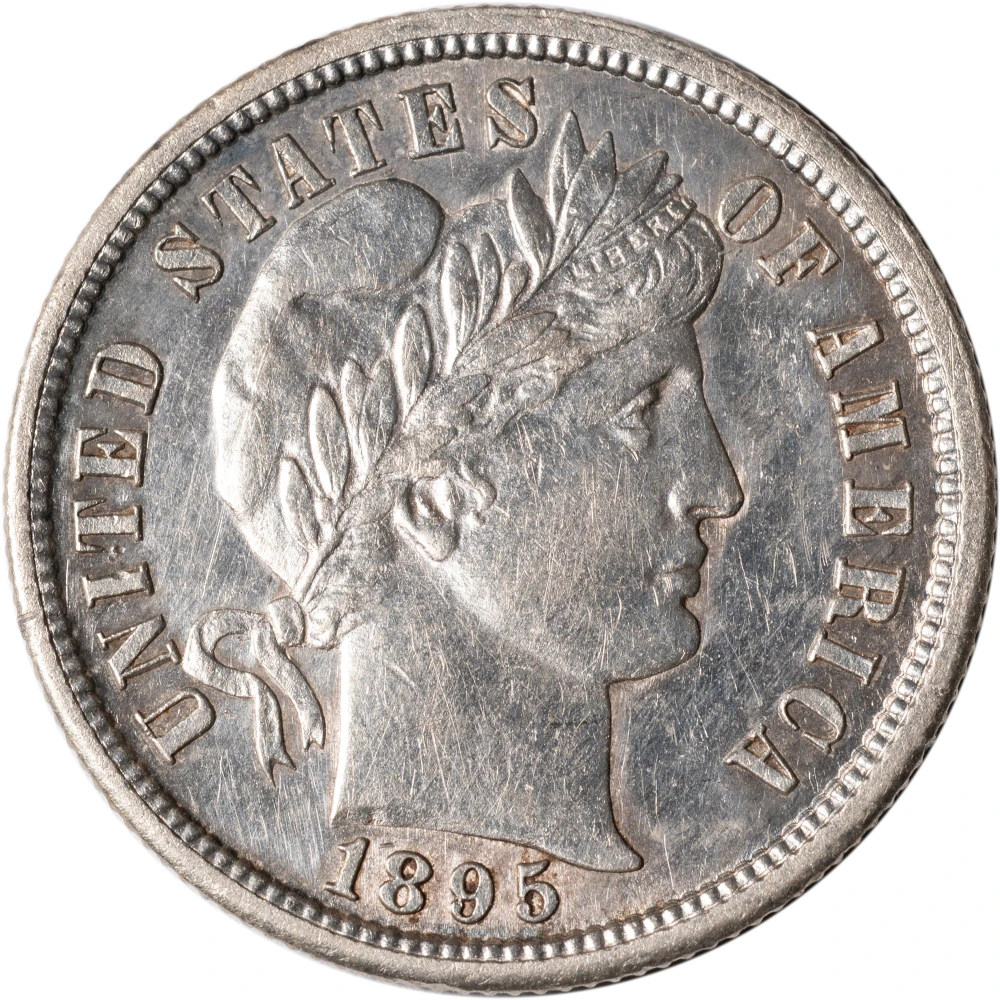 AU+ Details 1895-S Barber Dime
