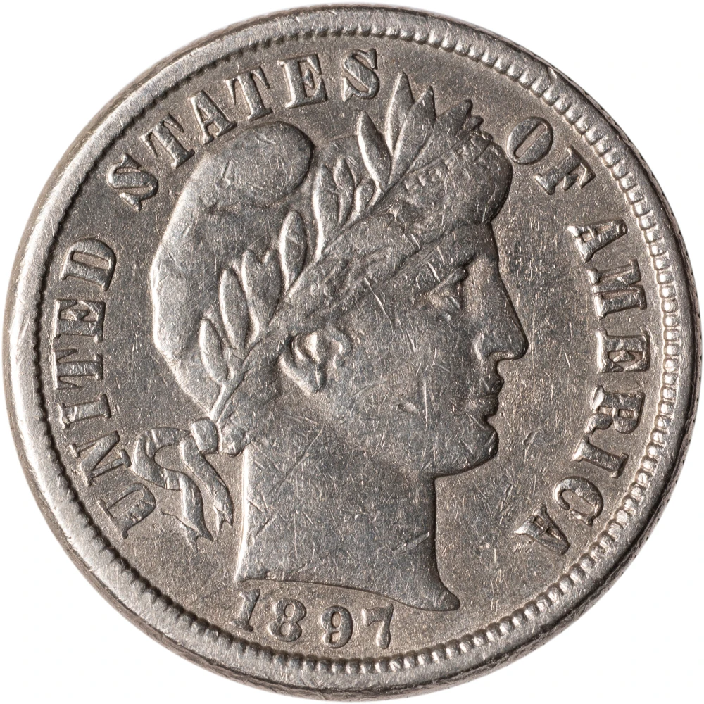 VF-35 or Finer Details 1897-O Barber Dime