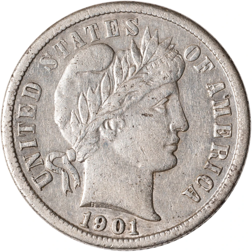 EF-45 1901-S Barber Dime Scarcity