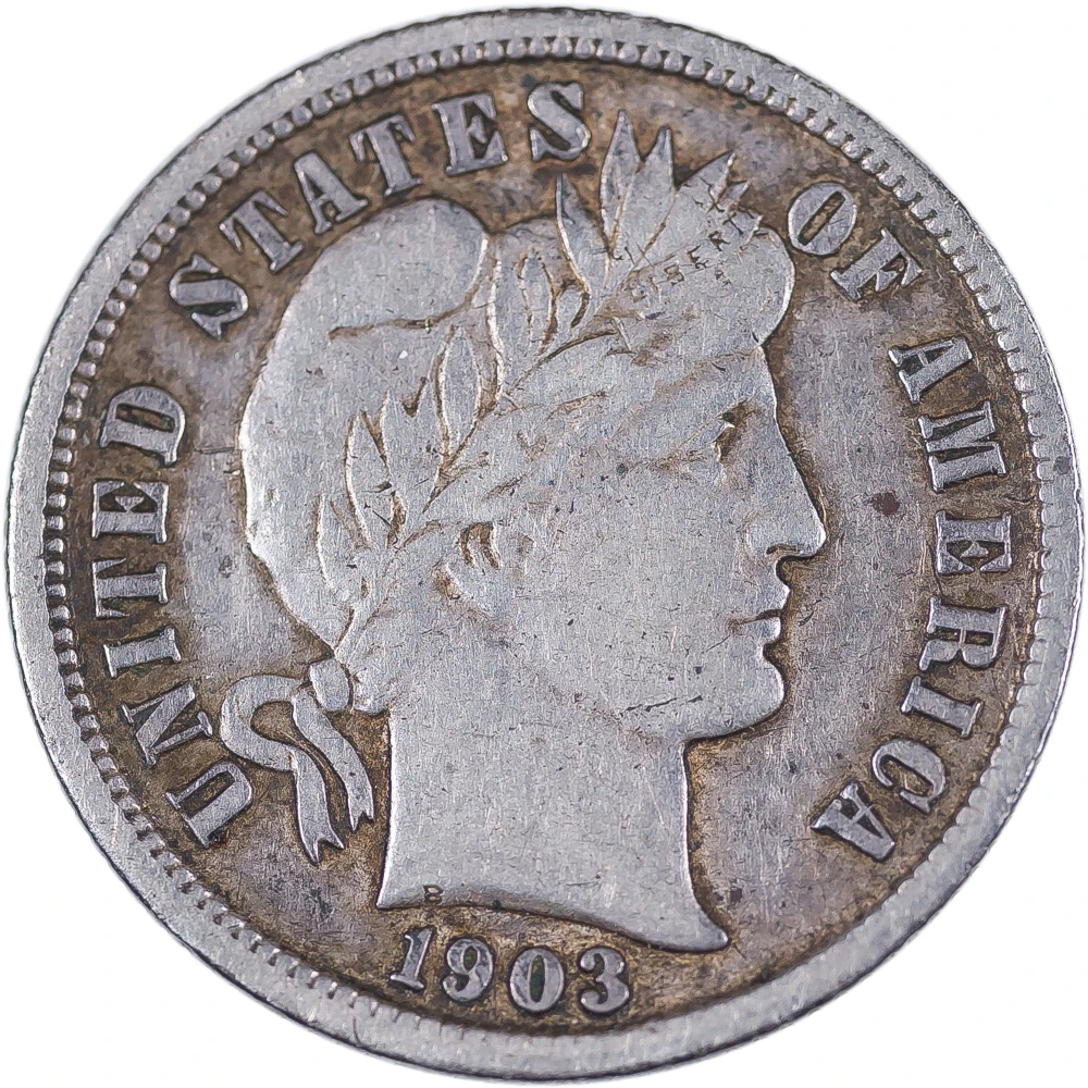 EF-40 1903-S Barber Dime